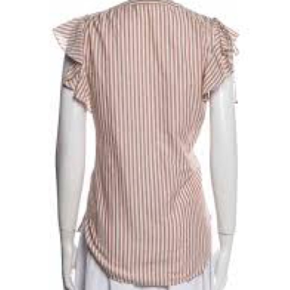 Veronica Beard Candy Stripe V-Neck Blouse - Picture 11 of 14